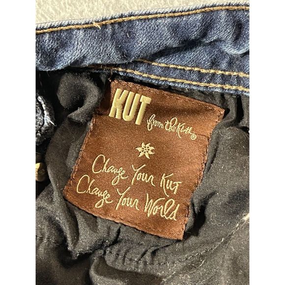 Kut Jeans Womens 6 Blue Dark Wash Regular Capri Distressed Ankle Casual Solid - Picture 11 of 16